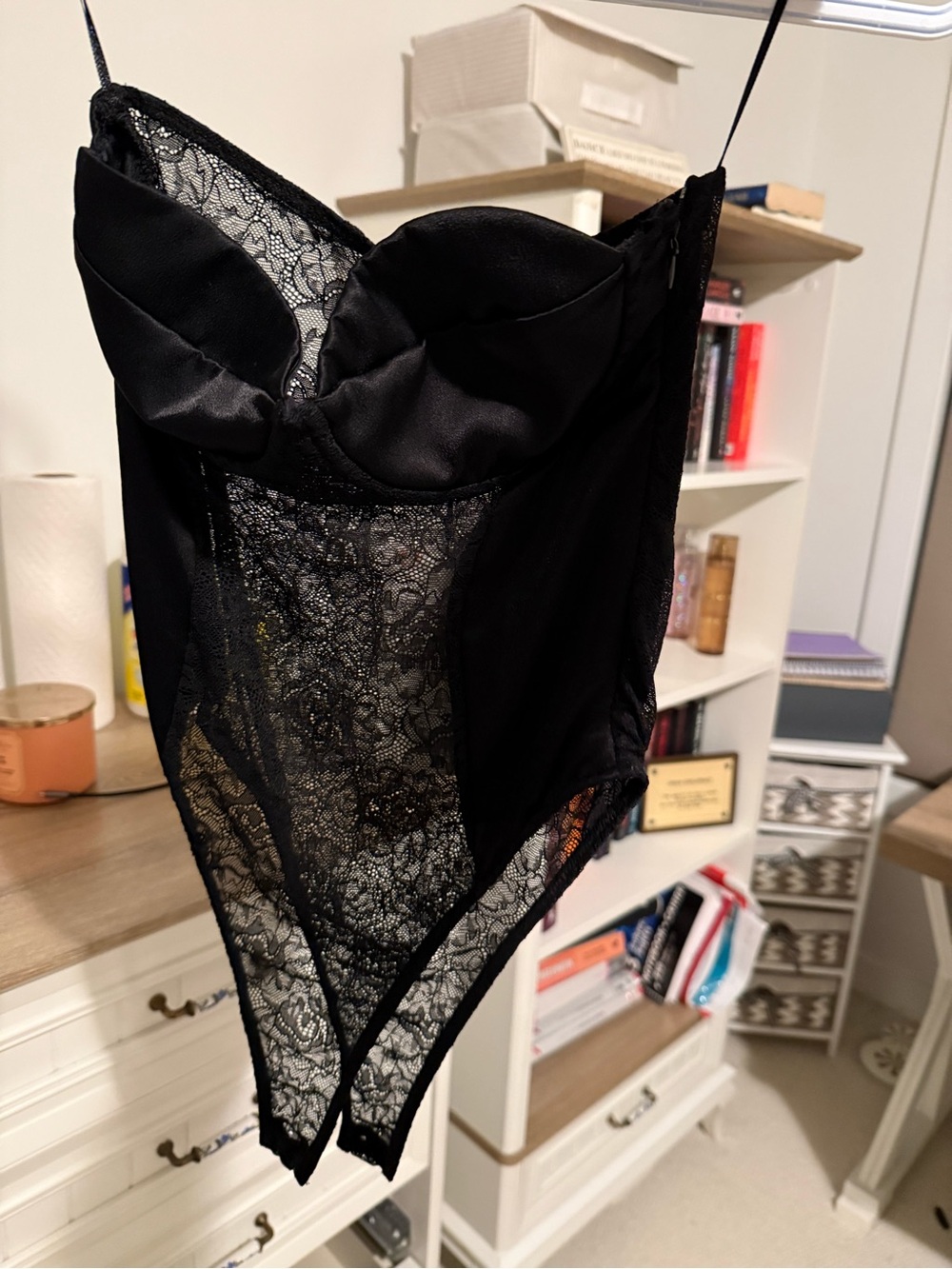 Zara Black Lace Underwire Bodysuit